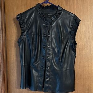 Marc New York Sleeveless faux leather top size medium